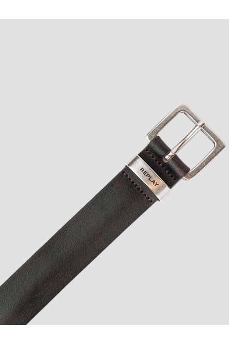 Herren-Ledergürtel – Replay-Ledergürtel – Replay-Herrengürtel Ledergürtel mit Metallschnalle –